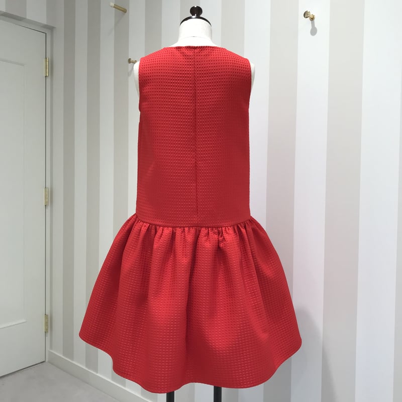 2-285 赤 フリルワンピース ファスナー M | capriciousmie