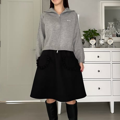 11-056     グレー　Wジップセーター　セレクト商品　フリー