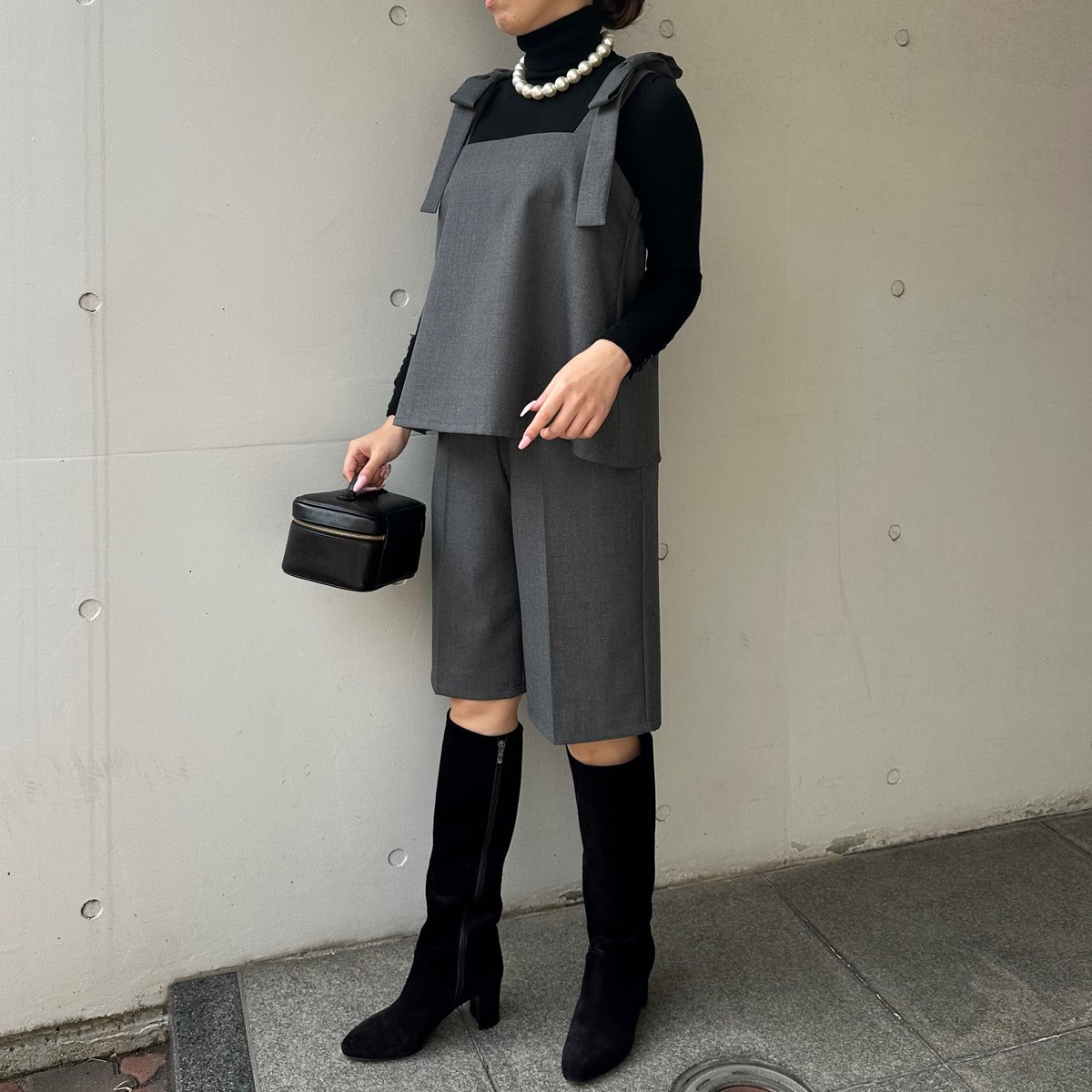 2-036 グレー バミューダパンツ フリー（L） | capriciousmie