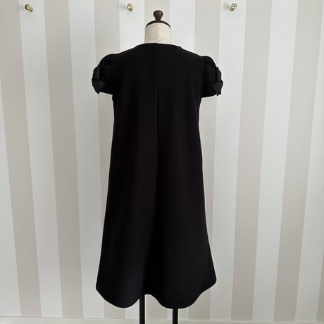 1-118      黒ウール風×黒リボン　CANDYワンピース　Ｌ