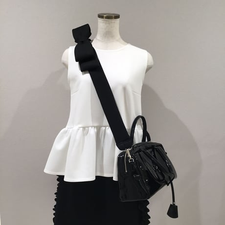 5-111   リボンバッグストラップシルバー金具   94cm