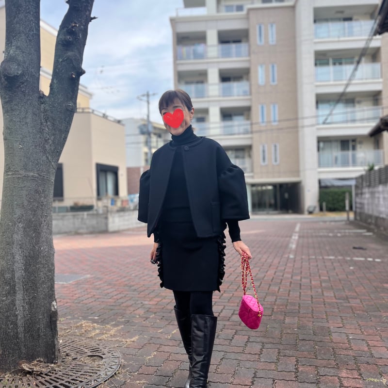 1-013 黒ウール×ピンク ポケットKIRI フリー | capriciousmie