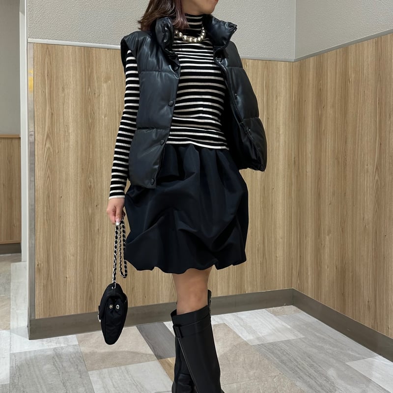 1-003 黒 Chouスカート 着丈51cm フリー(M) | capriciousmie