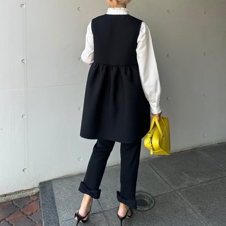 10-070   黒マトラッセ　ジレ　ノッチ　フリー（Ｌ）