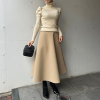 11-062    キャメルボンディング　フレアスカート　ロング　ファスナー　Ｍ
