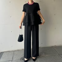 8-243   黒　ワイドパンツ　フリー(Ｍ)