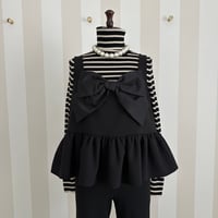 11-186    黒　リボンフリルベスト   M