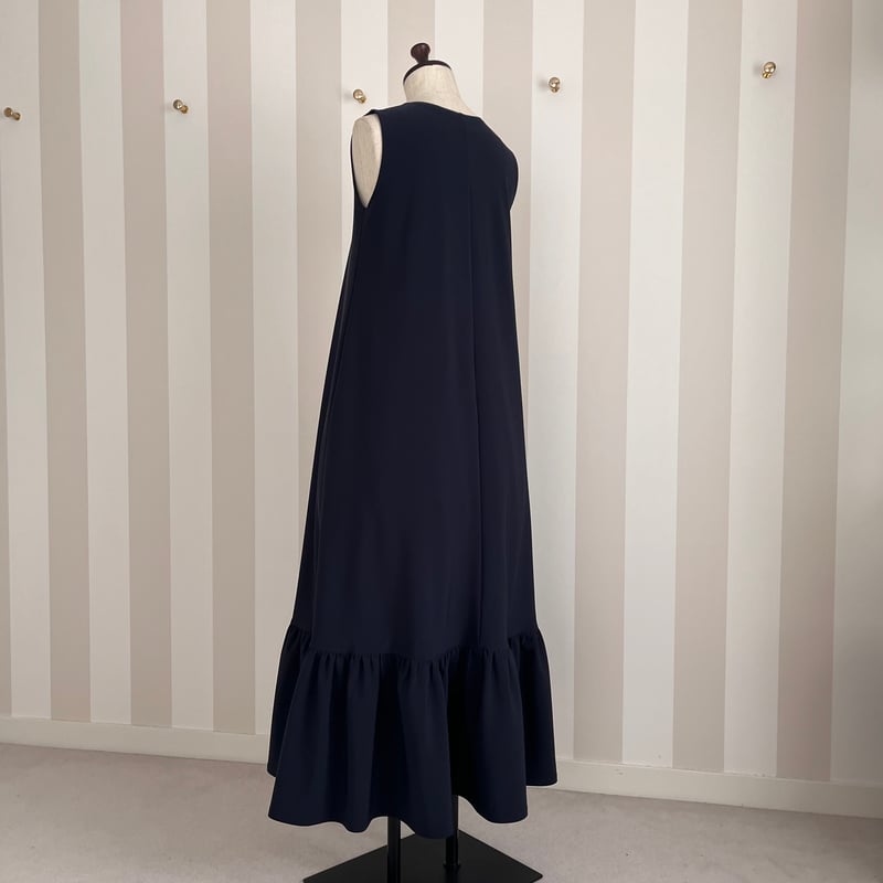 プラダネイビー黒リボンベルトワンピース 6-131 ネイビー リボンベルトワンピース M | capriciousmie