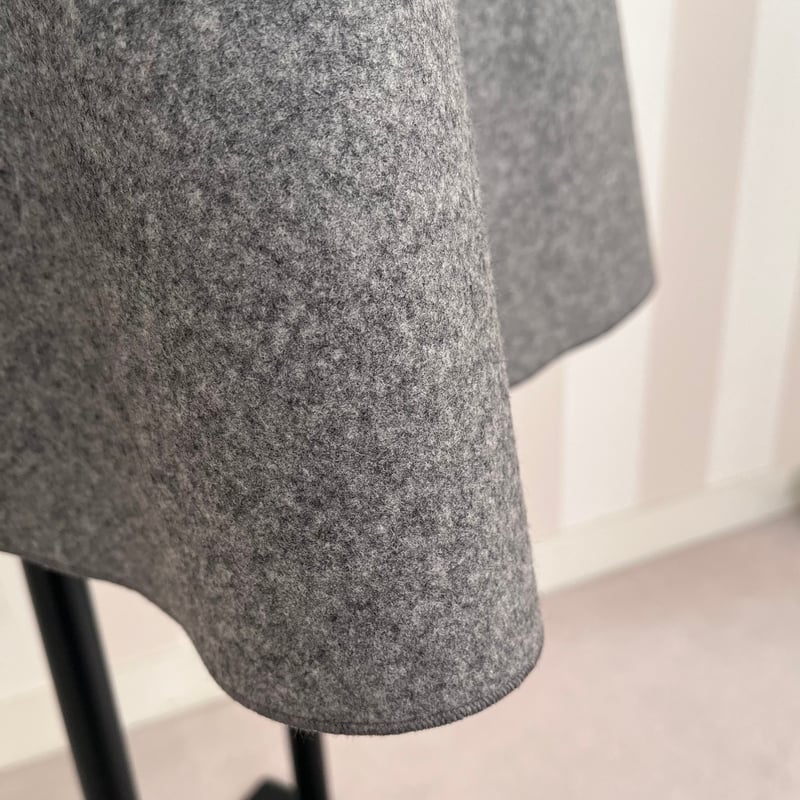 12-033 グレーウール フレアスカート ロング ファスナー M | capricio