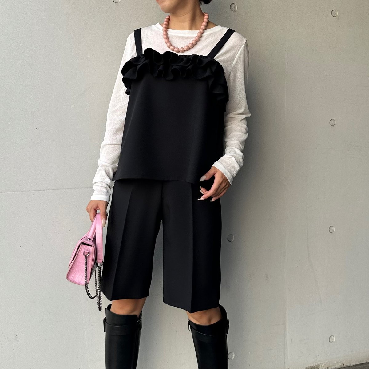 カプリシャスミー　capriciousmie サイドリボンバミューダパンツ カプリシャスミー capriciousmie サイドリボンバミューダパンツ