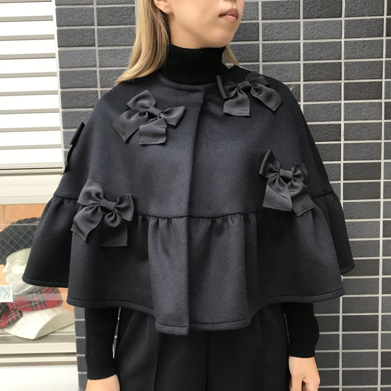 10-276 黒 リボンケープ フリー | capriciousmie