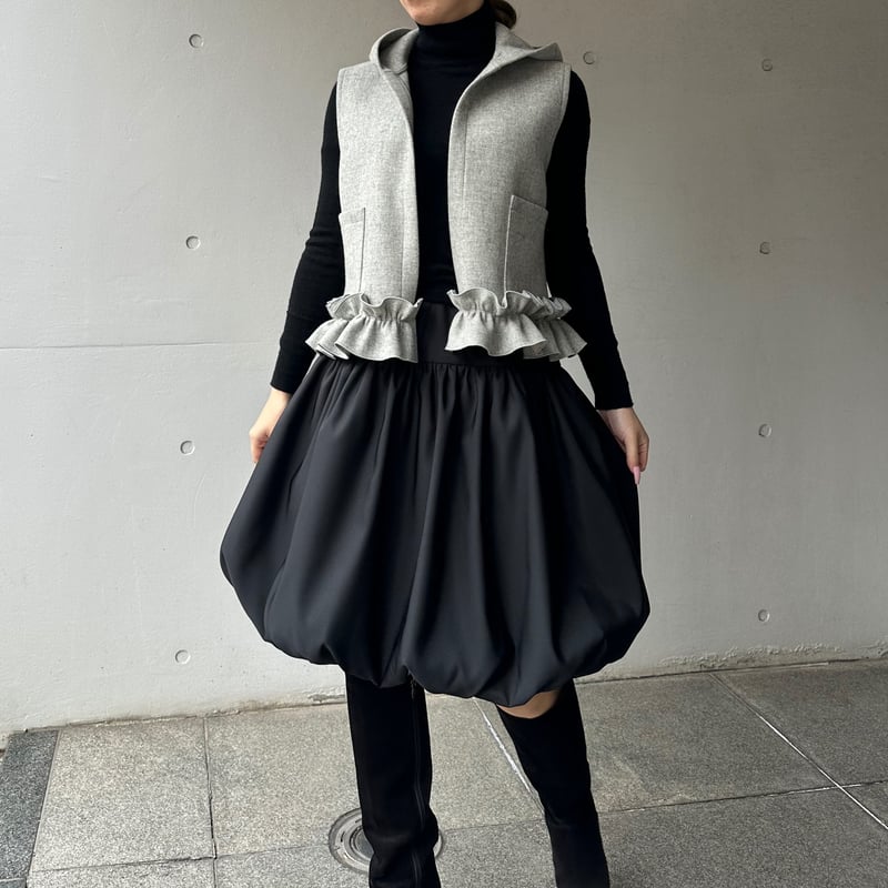 2-060 黒 バルーンスカート フリー(M) | capriciousmie