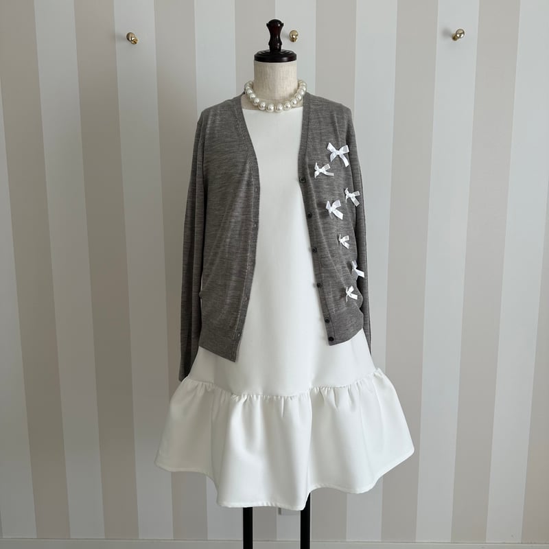 3-087 白 ホイップワンピース フリル短め M | capriciousmie