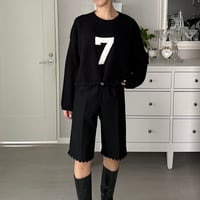 9-108      黒スカラップ　バミューダパンツ　フリー(Ｍ)