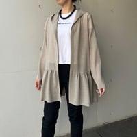 6-118   ベージュ　ボレロパーカー　ロング　Ｍ