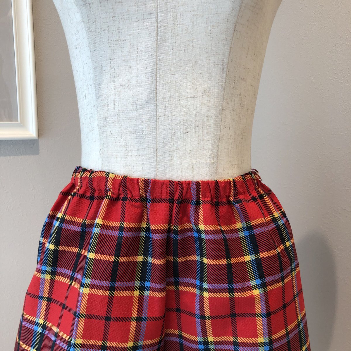 9-161 赤タータンチェック ショートパンツフリー(M) | capriciousmie