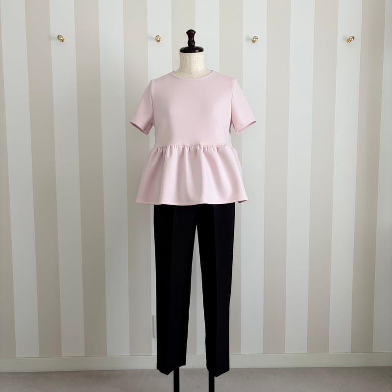 OHGA 半袖 ペプラムトップス ピンク 5-045 サクラ 半袖ペプラムトップス M | capriciousmie