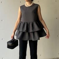 8-155   グレー　Ｗフリルチュニック　Ｍ