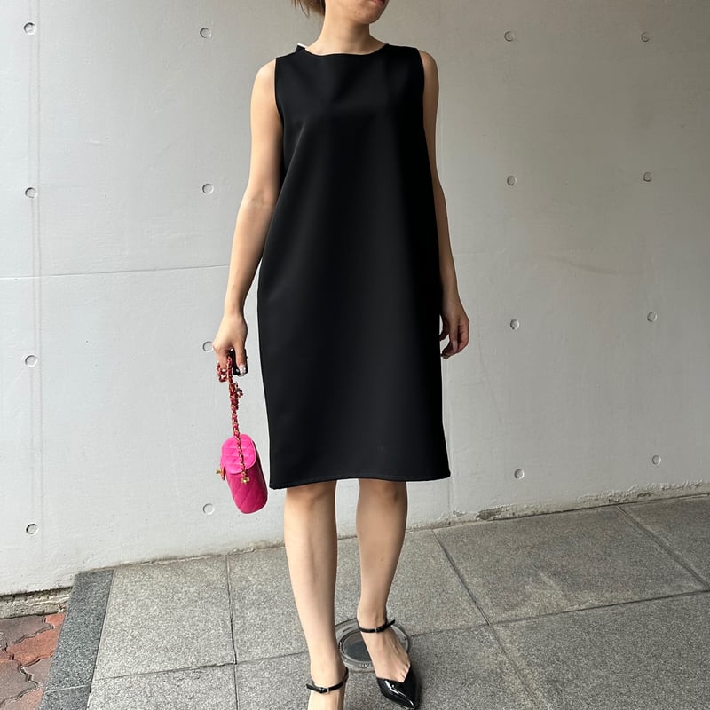 6-156 黒×ボーダー バックリボンコクーンワンピース L | capriciousmie