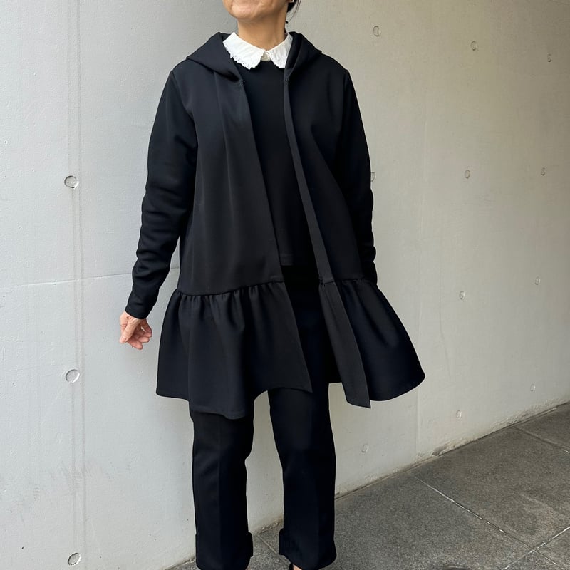 1-137 黒ハニカム ボレロパーカー ロング M | capriciousmie