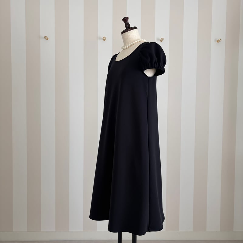 極美品 バーバリー ワンピース チェック パフスリーブ リボン ベルト ブラック 5-058 黒 パフリボンベルトワンピース M | capriciousmie