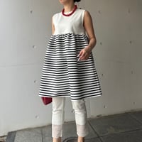 5-043    白×ボーダー　ドールチュニック　ＭＬ