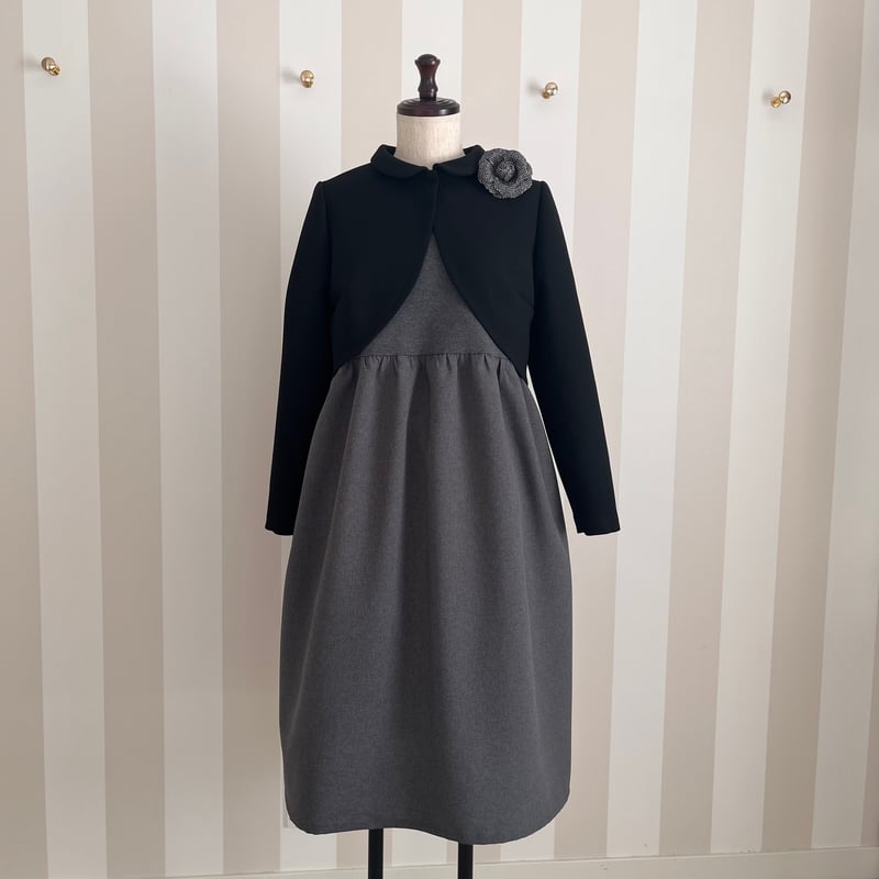 12-047 グレー 長袖ドールワンピース M | capriciousmie