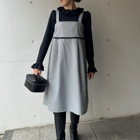 みず様ワンピースm ミモザ柄エンパイアワンピース | [公式]ミスティウーマン（mysty