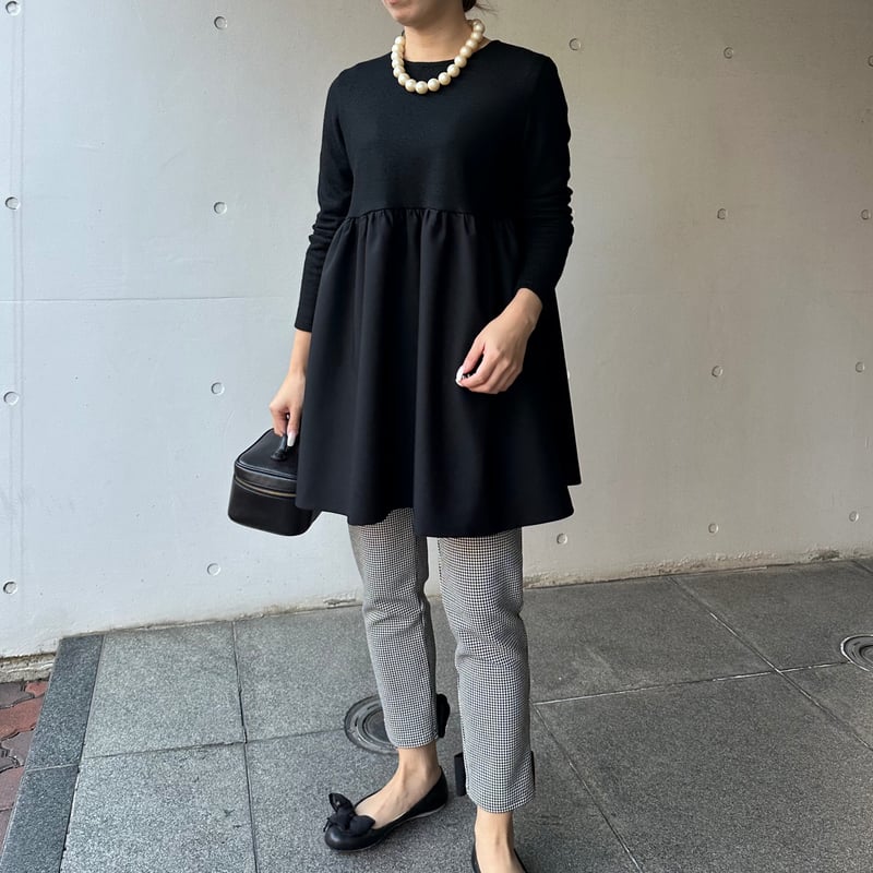 12-103 黒ウール 長袖ドールチュニック L | capriciousmie