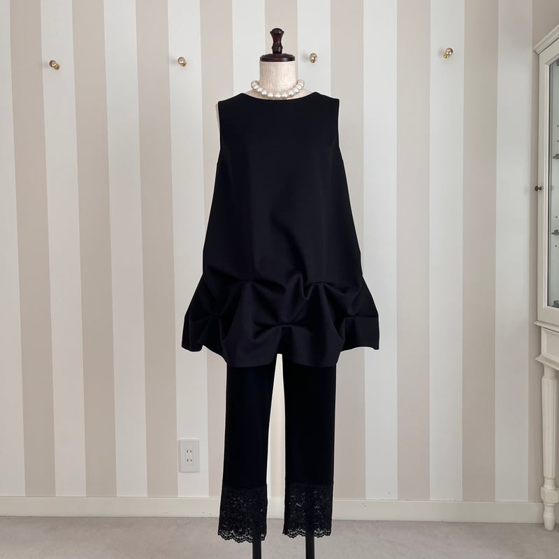 3-249 黒 レースレギンス フリー(M) | capriciousmie