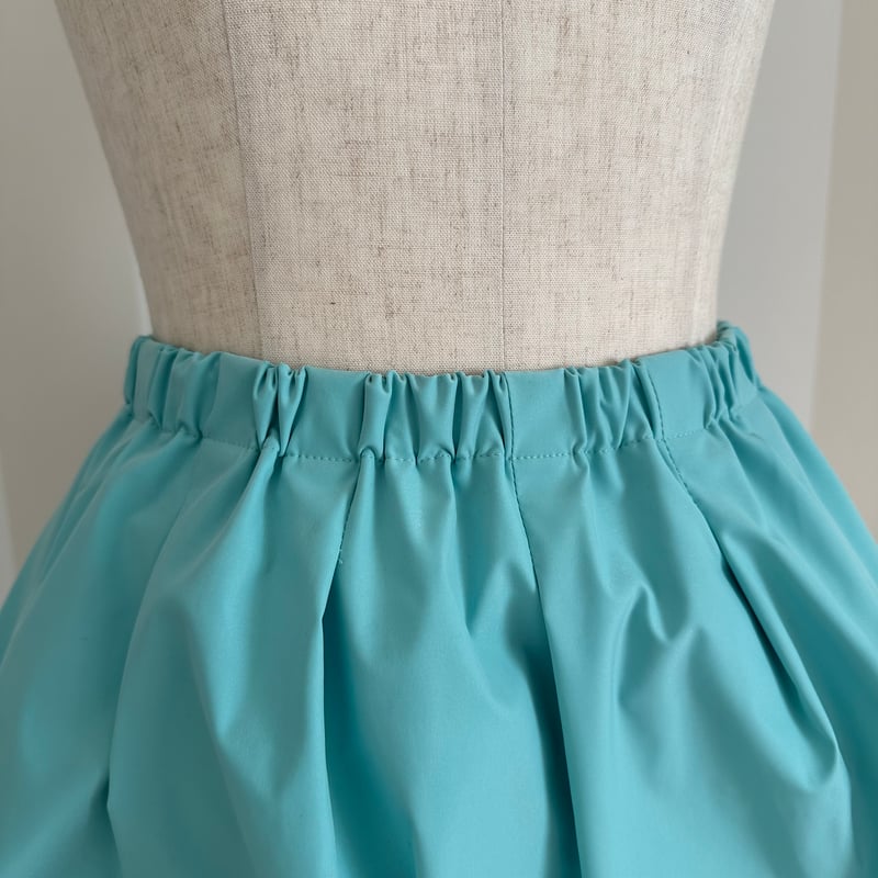 12-008 ティファニーブルー タックバルーンスカート フリー(M