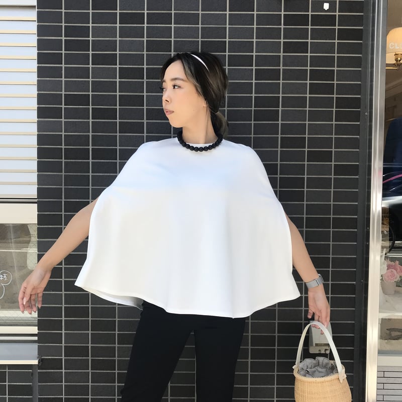 7-116 白ポンチョ フリー（L） | capriciousmie