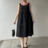 8-095      黒ハニカム　Mieワンピース　Ｌ