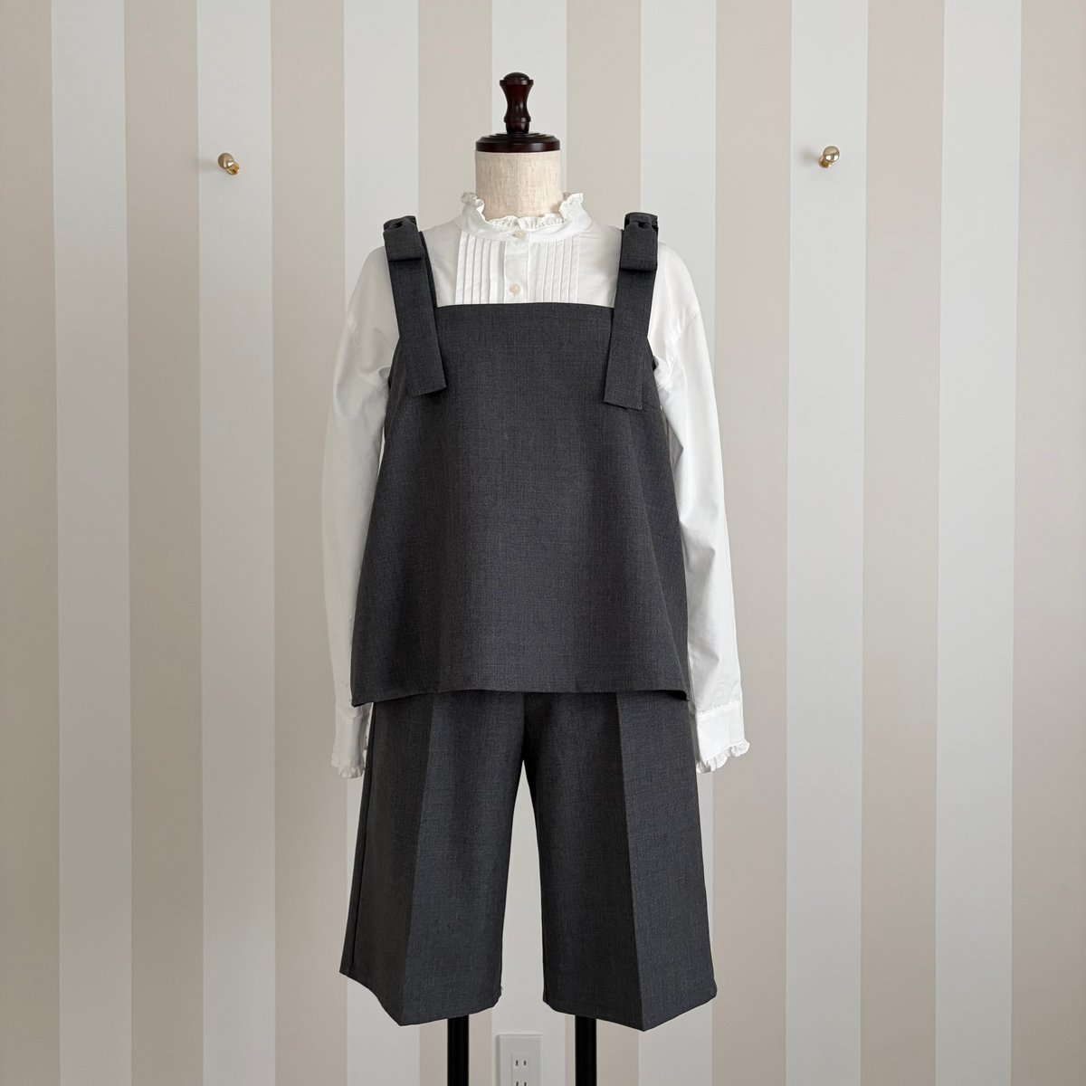 カプリシャスミー　capriciousmie サイドリボンバミューダパンツ 2-036 グレー バミューダパンツ フリー（L） | capriciousmie