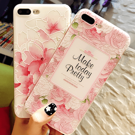 【在庫あり】バラor桜 ピンクシリコンiphoneケース