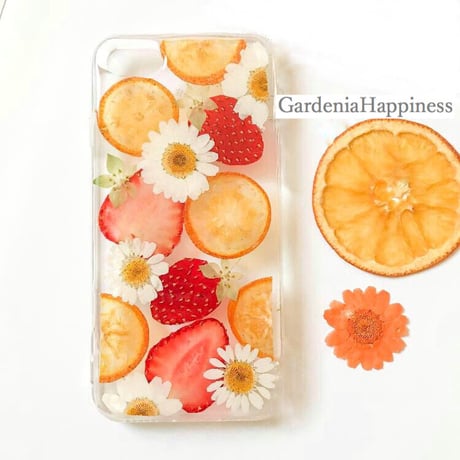 【在庫あり】イチゴ&オレンジ盛り沢山!! スマホケース iPhoneケース93