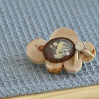 「霧のこもれび」ブラウンイエロー・自然アート＆糸島材木