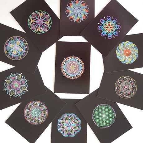 コズミック曼荼羅ポストカード＆パワーストーンタンブル　『New Vision セット 』