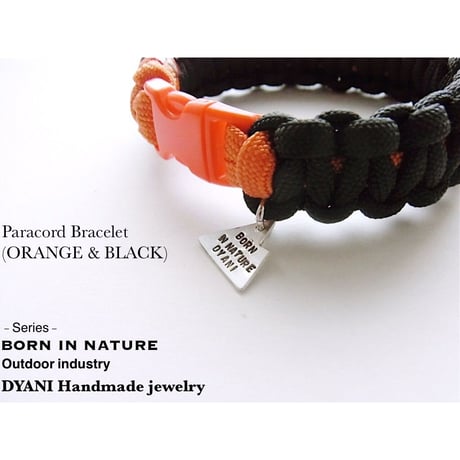 - Series - BORN IN NATURE Paracord Bracelet (ORANGE & BLACK)