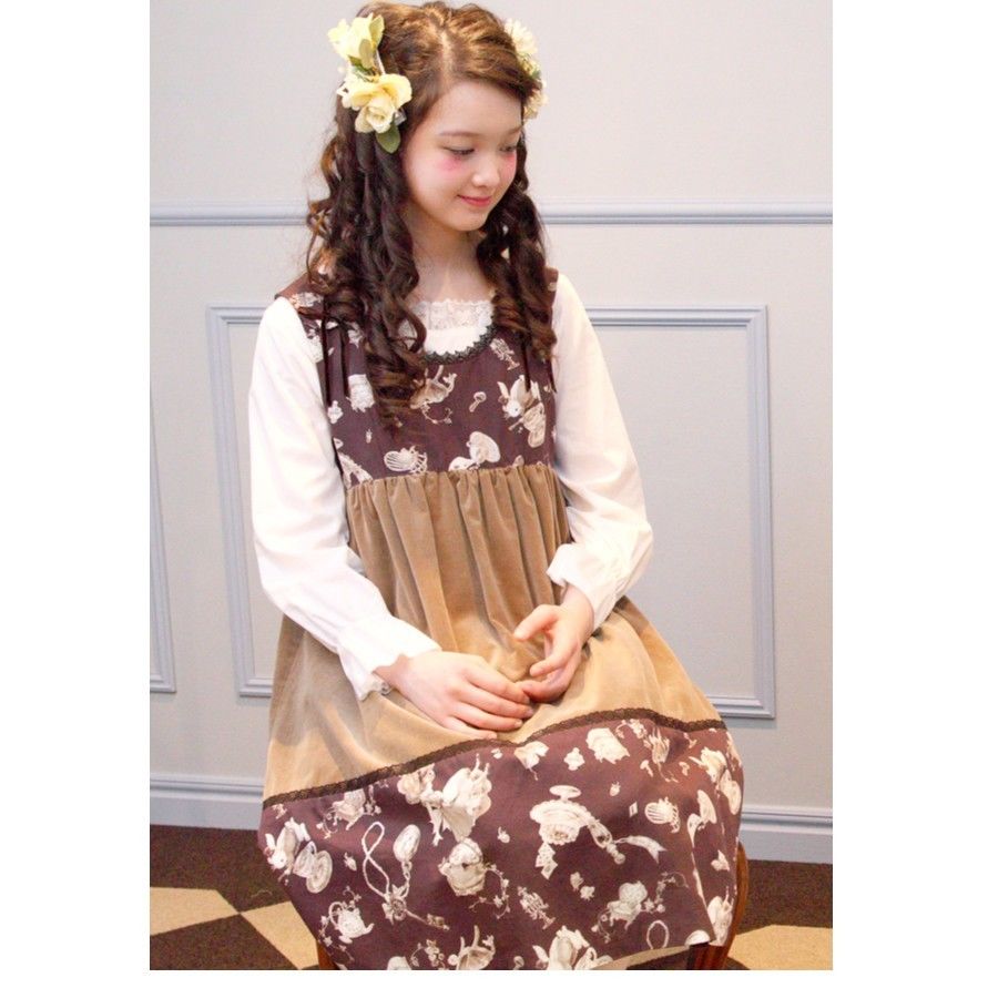 アンティークアリス別珍ドレス-ホットチョコレート | merrybelle