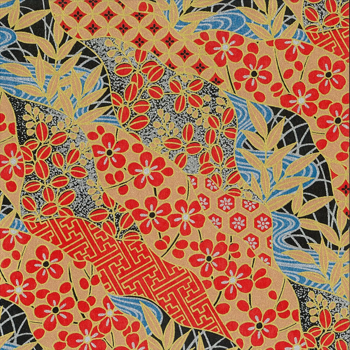 京 手染め友禅紙 蒔絵 五柄 | おりがみ屋さんドットコム