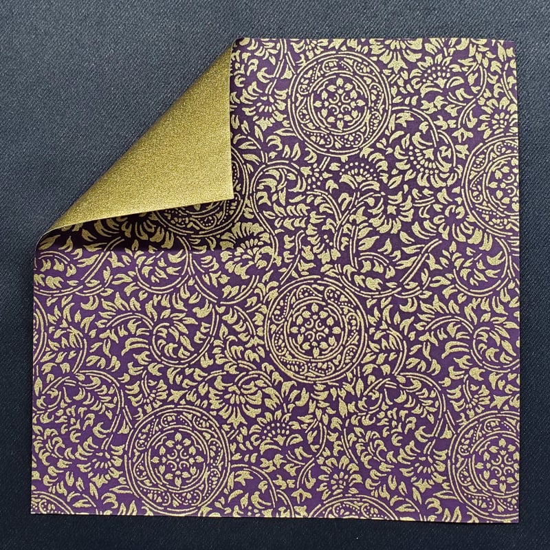 匠 金千代両面和紙 120mm×120mm 単色5枚入 紫 | おりがみ屋さんドットコム