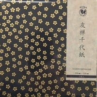 友禅千代紙　15㎝　同柄５枚入　小梅　黒