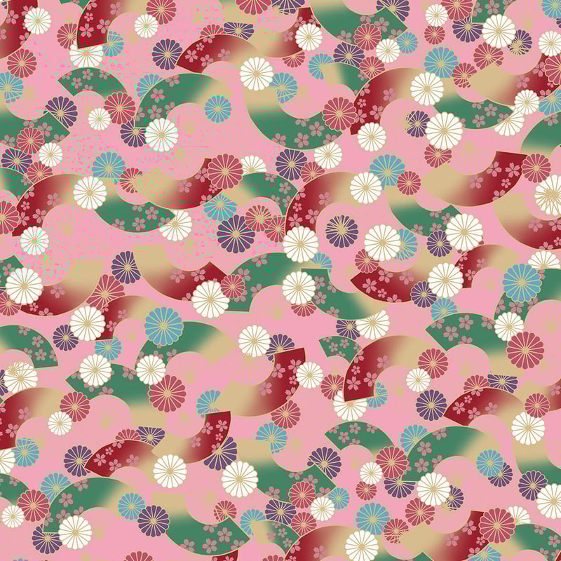 和紙ちよがみ たおやか【扇と輪】 B4 10枚入 | おりがみ屋さんドットコム