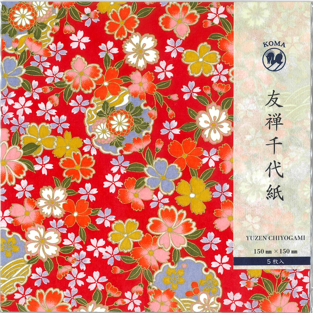 京染友禅千代紙 15㎝ 同柄5枚入 さくら ひだまり | おりがみ屋さん