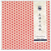 京染友禅千代紙　15㎝　同柄５枚入　麻の葉　白