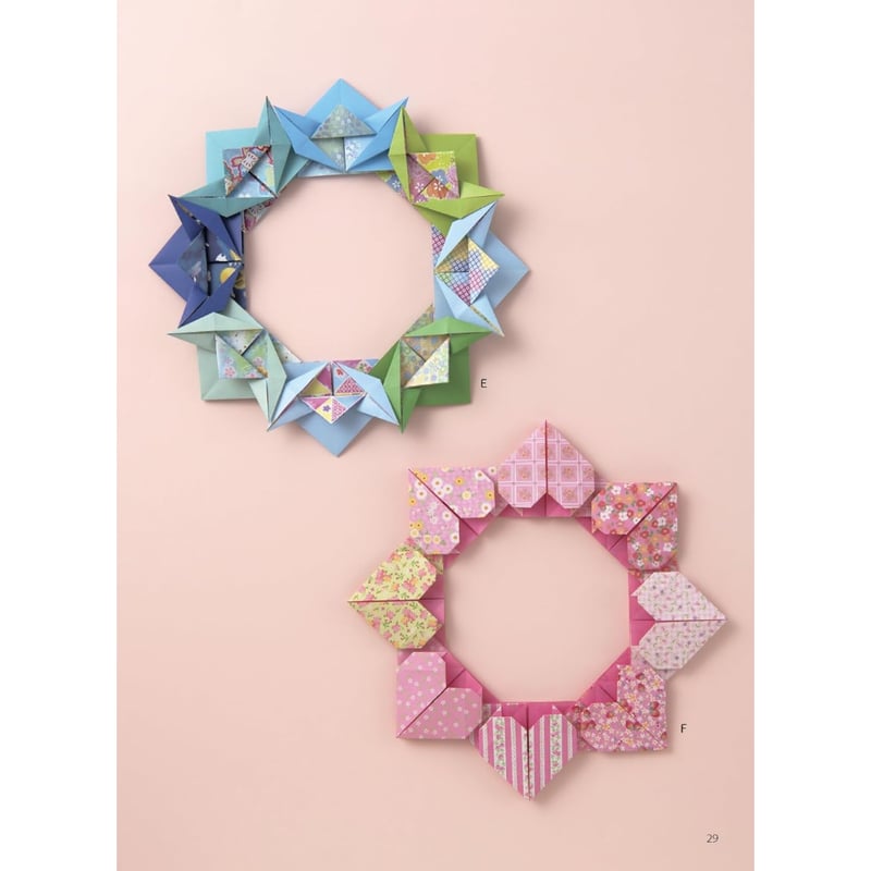 季節の花とリースの折り紙 | おりがみ屋さんドットコム