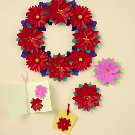 折って切って やさしく作れる立体花　折り紙花飾り