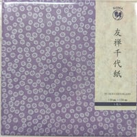 友禅千代紙　15㎝　同柄５枚入　月下の花　紫