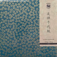 友禅千代紙　15㎝　同柄５枚入　月下の花  翡翠